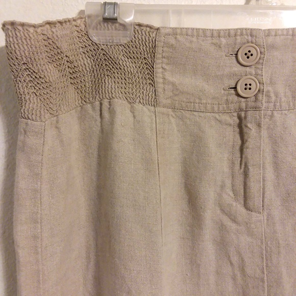 CAbi Cream Tan Linen Long Maxi Skirt - Picture 2 of 8